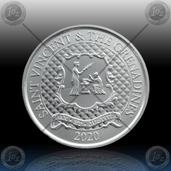 1oz St. VINCENT $ GRENADINES (ECCB) Two Dollars 2020 (Pax Et Justitia) BU